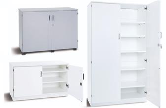 Premium Storage Cupboards White & Grey thumbnail