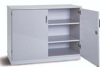 Premium Storage Cupboard 2 Adjustable Shelves - Grey thumbnail