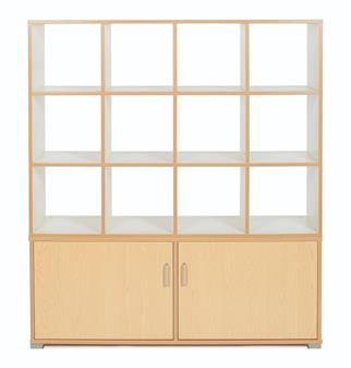 Bubblegum 12 Cube Room Divider White + 4 Bay Low Level Cupboard thumbnail