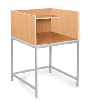 Beech Study Carrel With Straight Legs thumbnail