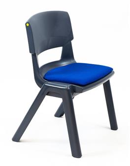 Slate Grey Chair With Blue Upholstered Seat Pad thumbnail