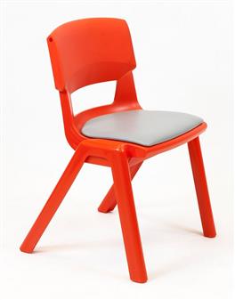 Poppy Red Chair With Vinyl Upholstered Seat Pad thumbnail