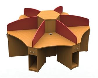 6-Person Study Booth Workstation With Screens thumbnail