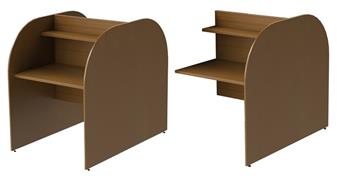 Study Carrels - Rounded Edges - Double Sided - Starter Unit & Add-On Unit thumbnail