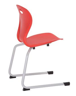 Lotus Cantilever Chair - Pure Red - Side View thumbnail