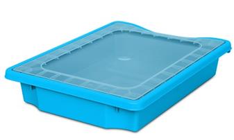 New Monarch Single Tray With Plastic Lid - Cyan thumbnail