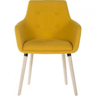 4 Legged Reception Chair Yellow Fabric thumbnail