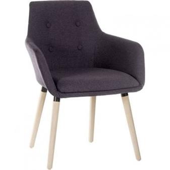 4 Legged Reception Chair Graphite Fabric thumbnail