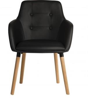 Four Legged Reception Chair Black PU thumbnail