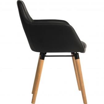 Four Legged Reception Chair Black PU thumbnail
