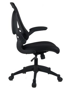 CK2 Mesh Operator Chair - Side View Showing Folding Arms thumbnail