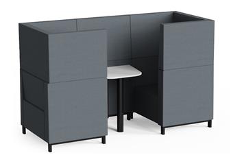 Grand Piano 2 Seater Booth White Table Black Legs thumbnail