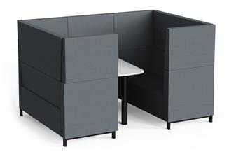 Grand Piano 4 Seater Booth White Table Black Legs thumbnail