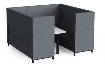 Grand Piano 6 Seater Booth White Table Black Legs thumbnail