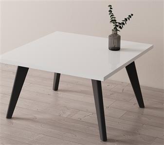 Cloud Coffee Square Table - White Top Black Legs thumbnail