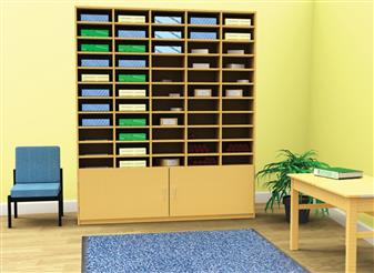 55 Space Pigeon Hole Unit With Cupboard thumbnail