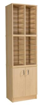 24 Shelf Pigeon Hole With Cupboard Unit - Tall thumbnail