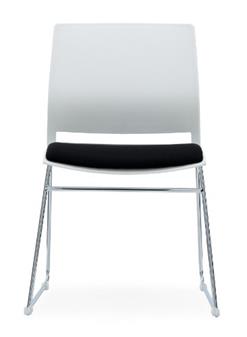White Verse A-Frame Stacking Chair With Seat Pad thumbnail