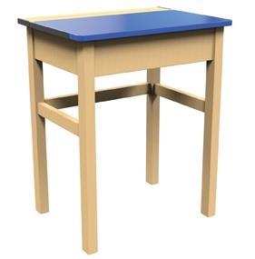 Wooden Single Coloured Top Desk - Blue thumbnail