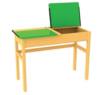 Wooden Double Coloured Top Desk - Green thumbnail