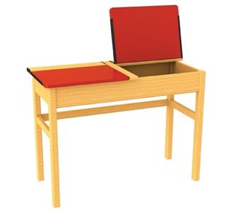 Wooden Double Coloured Top Desk - Red thumbnail