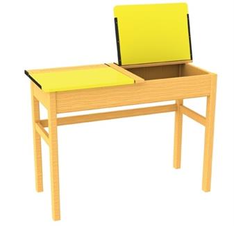 Wooden Double Coloured Top Desk - Yellow thumbnail