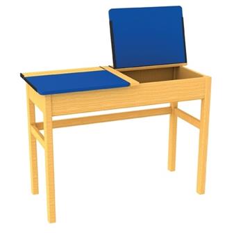 Wooden Double Coloured Top Desk - Blue thumbnail