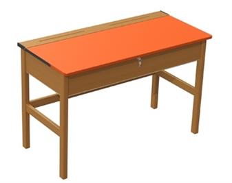 Wooden Teacher Locker Desks Coloured Top - Red thumbnail