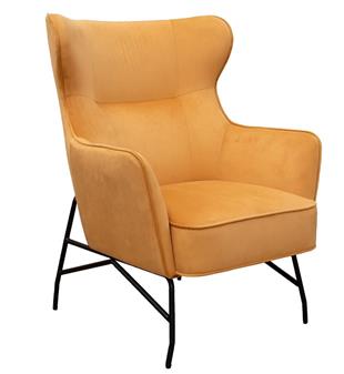 Alpha Lounge Seat Mustard Velvet Fabric thumbnail