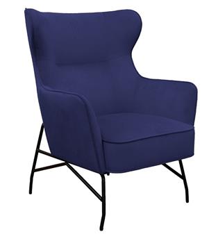 Alpha Lounge Seat Dark Blue Velvet Fabric thumbnail