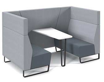 Encore 4 Seater Open Booth - Elapse Grey Seats/Late Grey Backs + White Table thumbnail