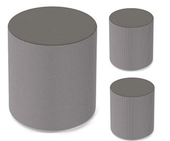 Groove Round Soft Seating Dual Tone Fabric - Camira Era Forecast Grey Base & Present Grey Top thumbnail