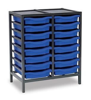 Low Charcoal Double Column - Blue Trays thumbnail