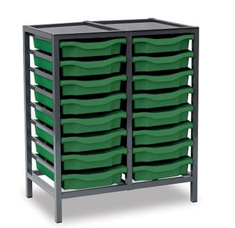 Low Charcoal Double Column - Green Trays thumbnail