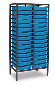 Mid Height Charcoal Metal Frame Double Column - Cyan Trays thumbnail