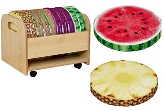 Tropical Seat Pad Set Of 10 With Trolley + Watermelon & Pineapple Seat Pads thumbnail