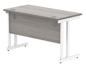 Primus Desk 1200w x 600d, Grey Oak Top & White Legs thumbnail