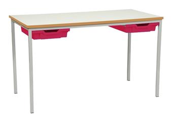 Rectangular Classroom Table With Tray Drawers - MDF Edge thumbnail