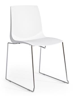 Ari Skid Base Chair - White thumbnail