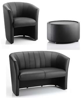 Neo Single Tub, Twin Tub & Table - Soft Touch Black Leather thumbnail