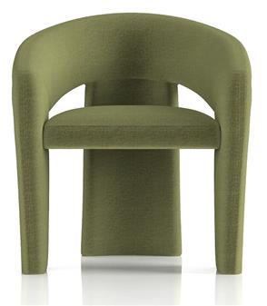 Boho Accent Chair Front View Forest Green Fabric thumbnail