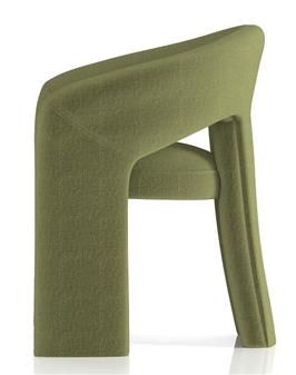 Boho Accent Chair Side View Forest Green Fabric thumbnail