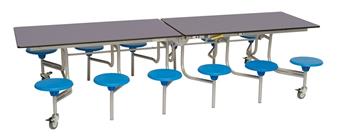 12 Seater Rectangular Mobile Table Blue-Grey/Blue thumbnail