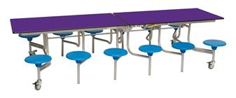 12 Seater Rectangular Mobile Table Purple/Blue thumbnail