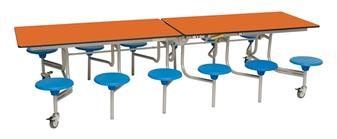 12 Seater Rectangular Mobile Table Orange/Blue thumbnail