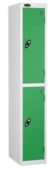 2 Door Locker - Green Doors & White Carcass thumbnail
