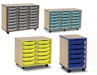 Coloured Edge Plastic Tray Storage - Single Trays thumbnail