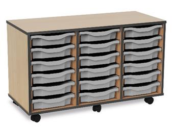 Coloured Edge 18 Single Tray Storage Mobile - Grey thumbnail