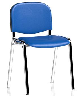 Blue Vinyl Stacking Chair - Chrome Frame thumbnail