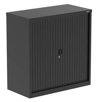 Steel Tambour Cupboard 1000mm Black thumbnail